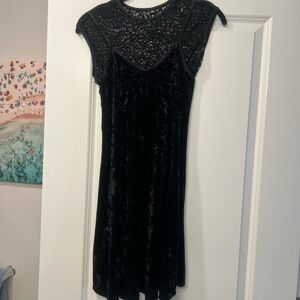 Design Lab Lord & Taylor Black Velvet Mini Dress